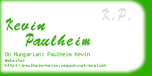 kevin paulheim business card